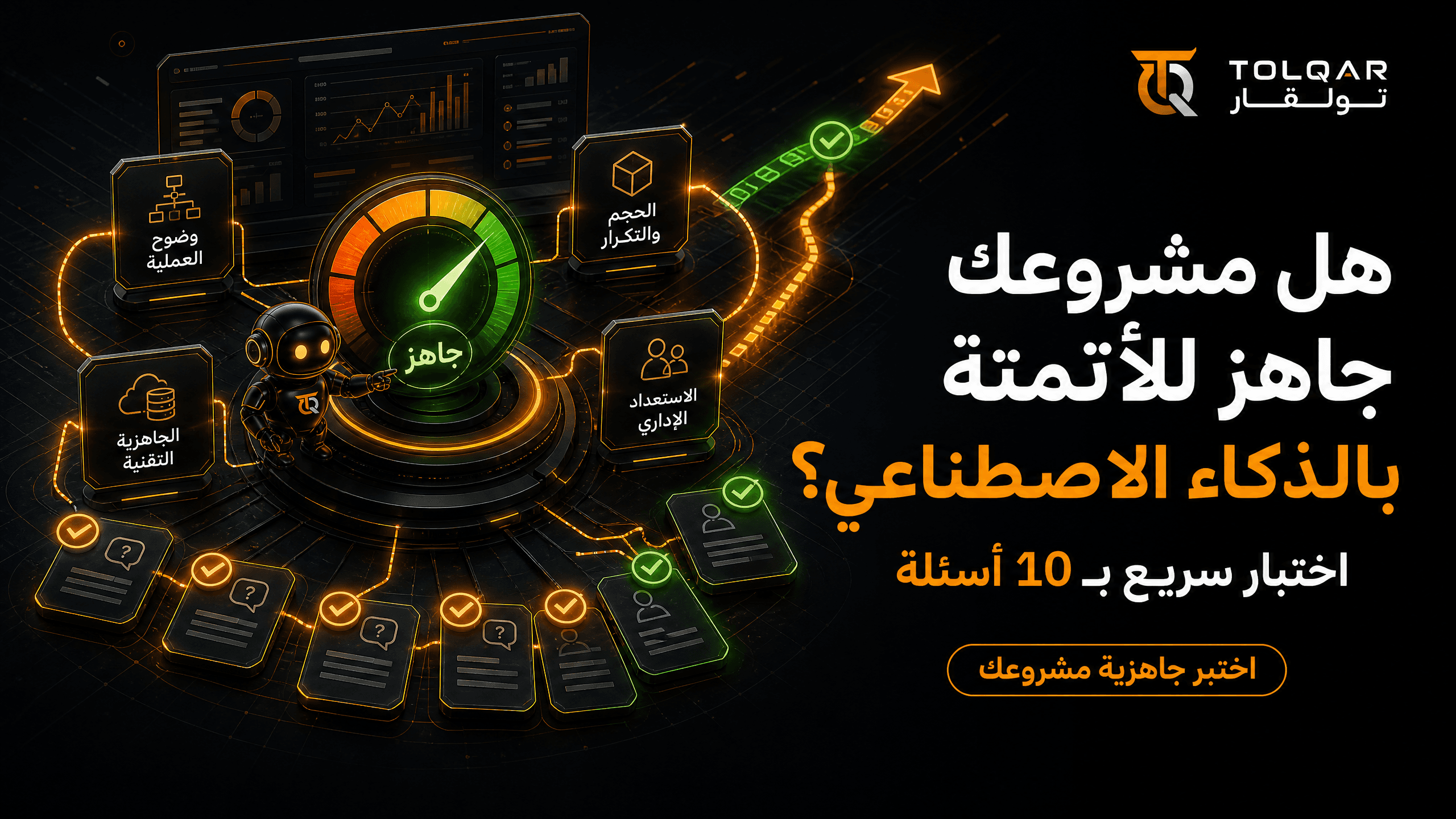 هل مشروعك جاهز للأتمتة بالذكاء الاصطناعي؟ اختبار سريع بـ 10 أسئلة