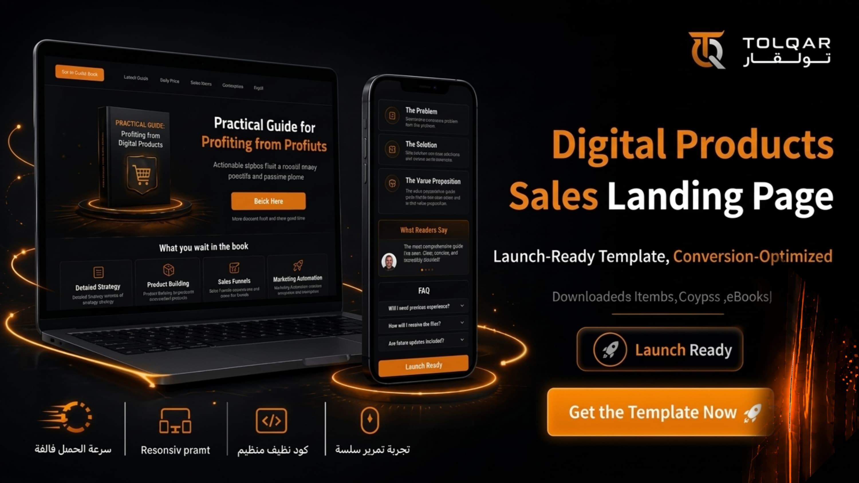 landing page for selling digital products